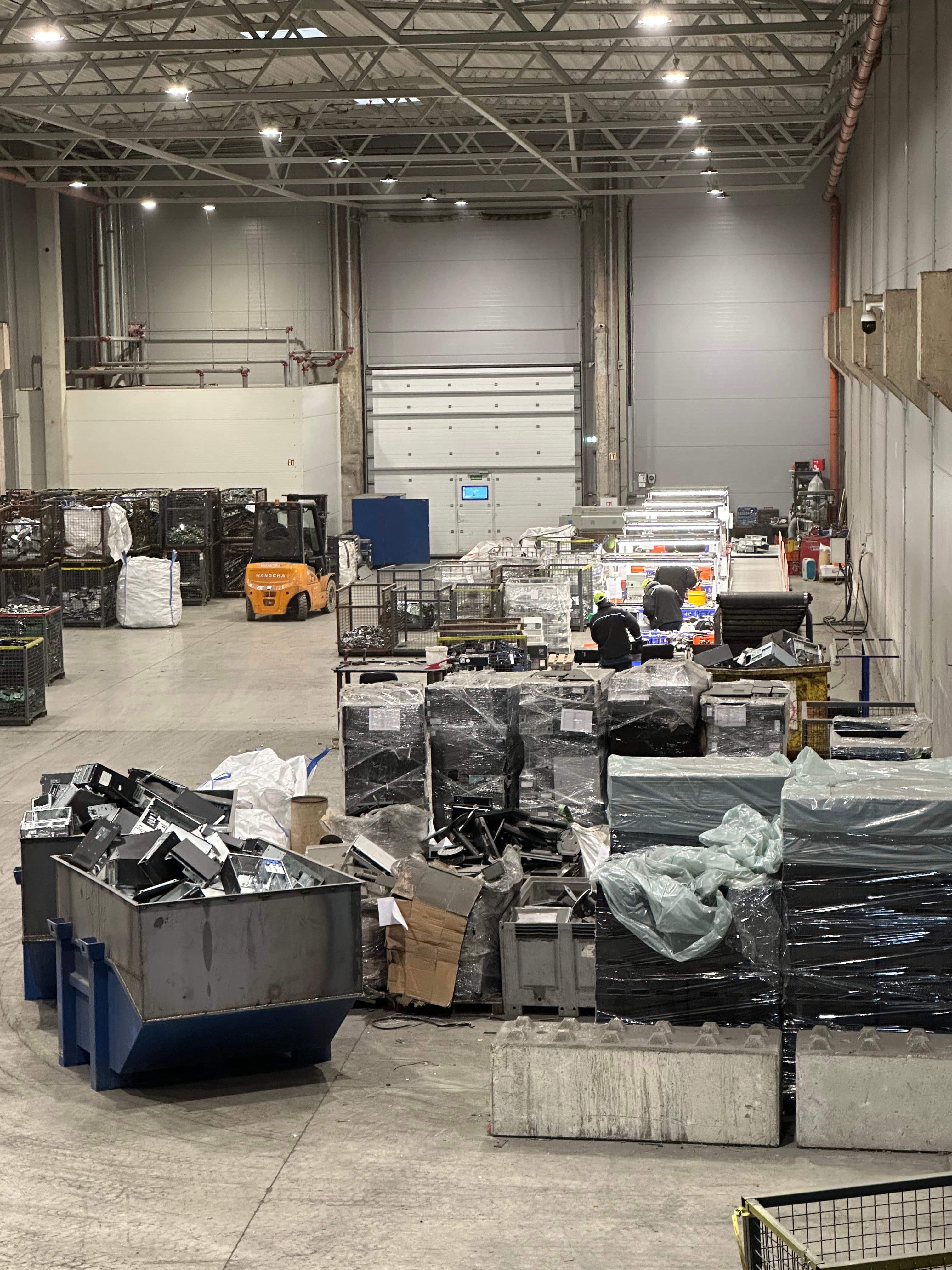 Warehouse floor with forklift