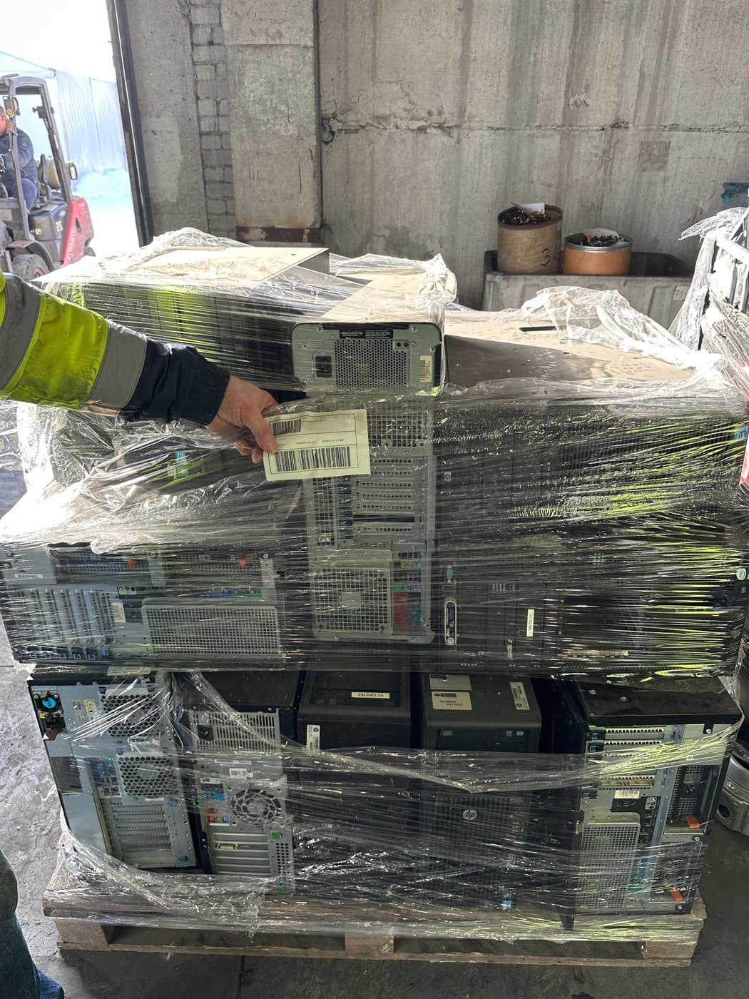 Pallets being scanned